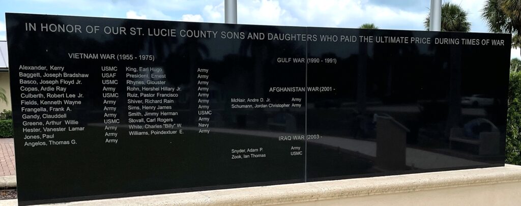 ST. LUCIE COUNTY VETERANS MEMORIAL WALL B