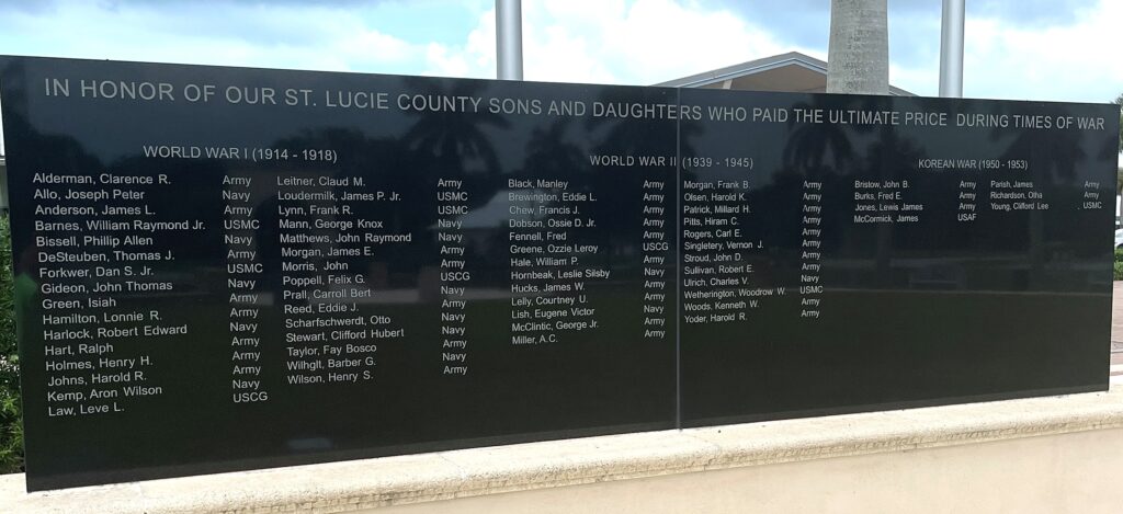 ST. LUCIE COUNTY VETERANS MEMORIAL WALL A