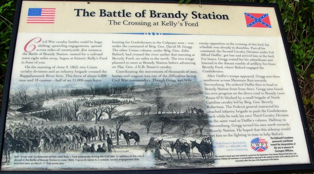 THE BATTLE OF BRANDY STATION THE CROSSING AT KELLY’S FORD WAR MEMORIAL PANEL