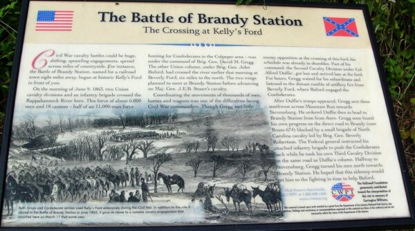 THE BATTLE OF BRANDY STATION THE CROSSING AT KELLY’S FORD WAR MEMORIAL PANEL