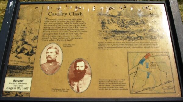 CAVALRY CLASH SECOND BATTLE OF MANASSAS WAR MEMORIAL PANEL
