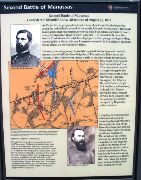 SECOND BATTLE OF MANASSAS WAR MEMORIAL PANEL