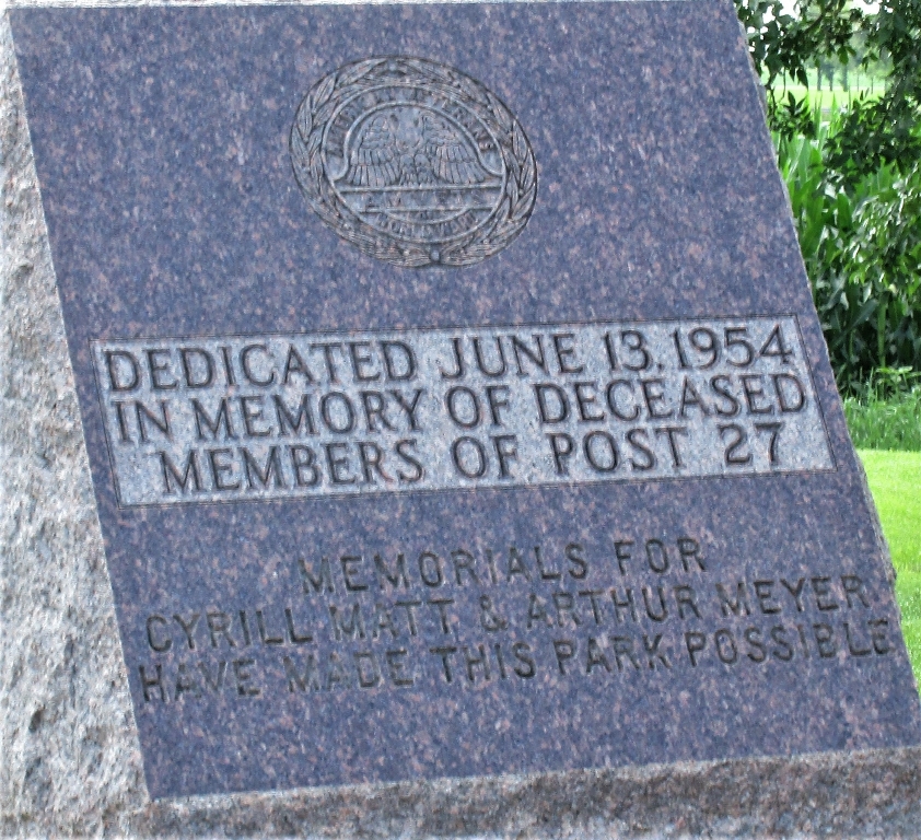 AMVETS POST 27 VETERANS MEMORIAL DEDICATION STONE
