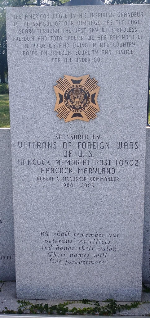 HANCOCK VETERANS MEMORIAL CENTER STONE