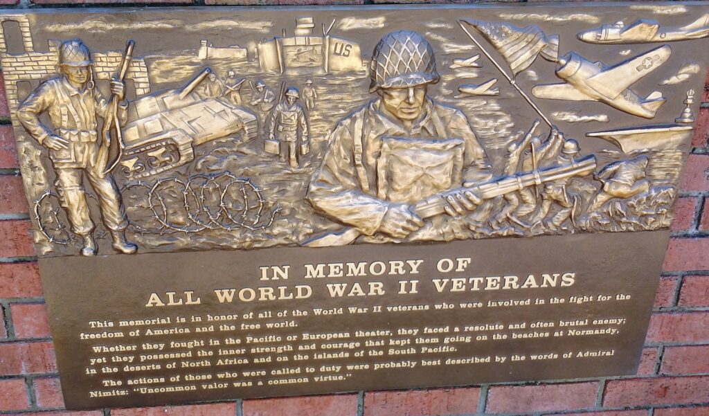 HANCOCK IN MEMORY OF ALL WORLD WAR II VETERANS MEMORIAL PLAQUE