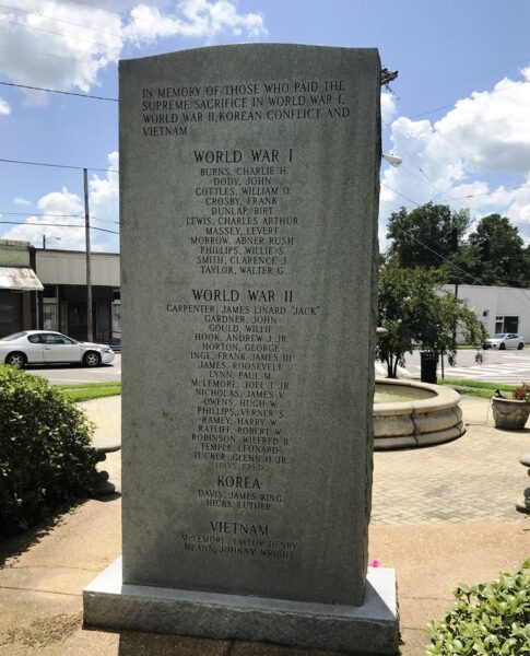 GREEN COUNTY, AL WAR VETERANS MEMORIAL BACK