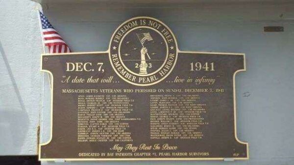 USS MASACHUSETTS PEARL HARBOR REMEMBRANCE PLAQUE