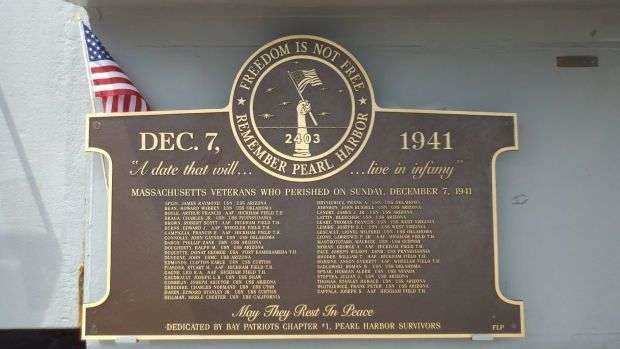 USS MASACHUSETTS PEARL HARBOR REMEMBRANCE PLAQUE