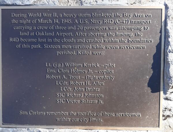 NAVY R4D (C-47) CRASH WAR MEMORIAL PLAQUE