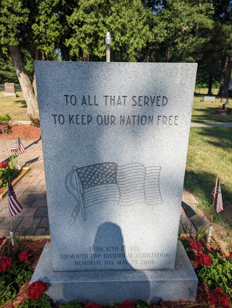 TAYMOUTH TOWNSHIP VETERANS MEMORIAL FRONT