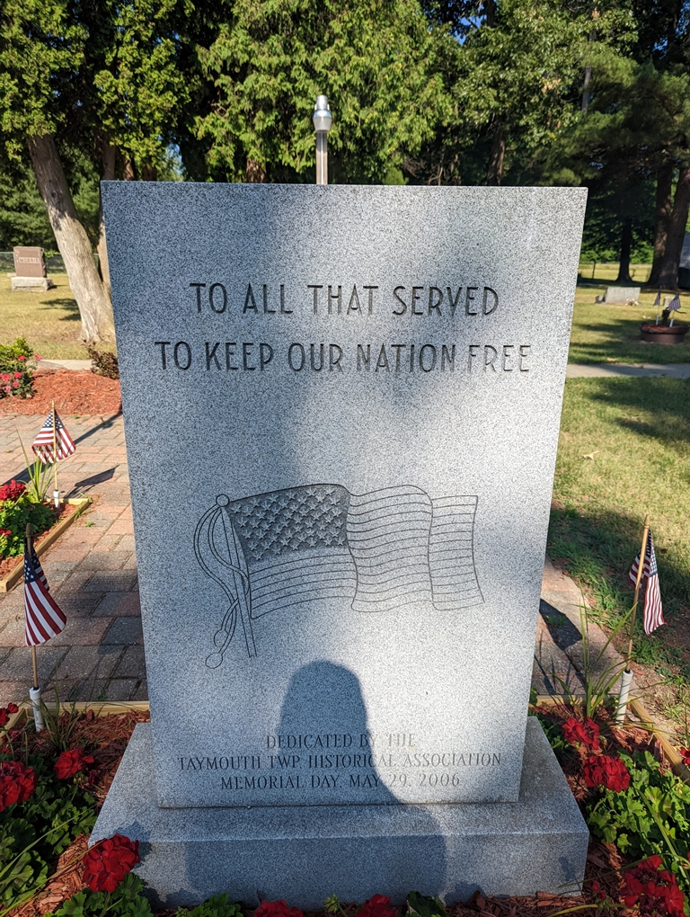 TAYMOUTH TOWNSHIP VETERANS MEMORIAL FRONT