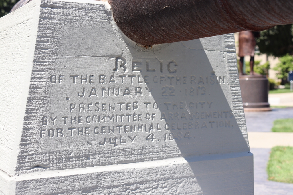 RELIC OF THE BATTLE OF THE RAISIN WAR MEMORIAL STONE