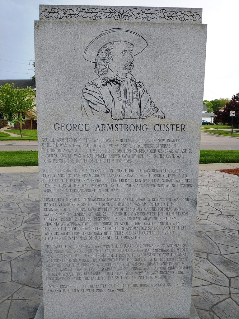 MONROE GEORGE ARMSTRONG CUSTER WAR MEMORIAL