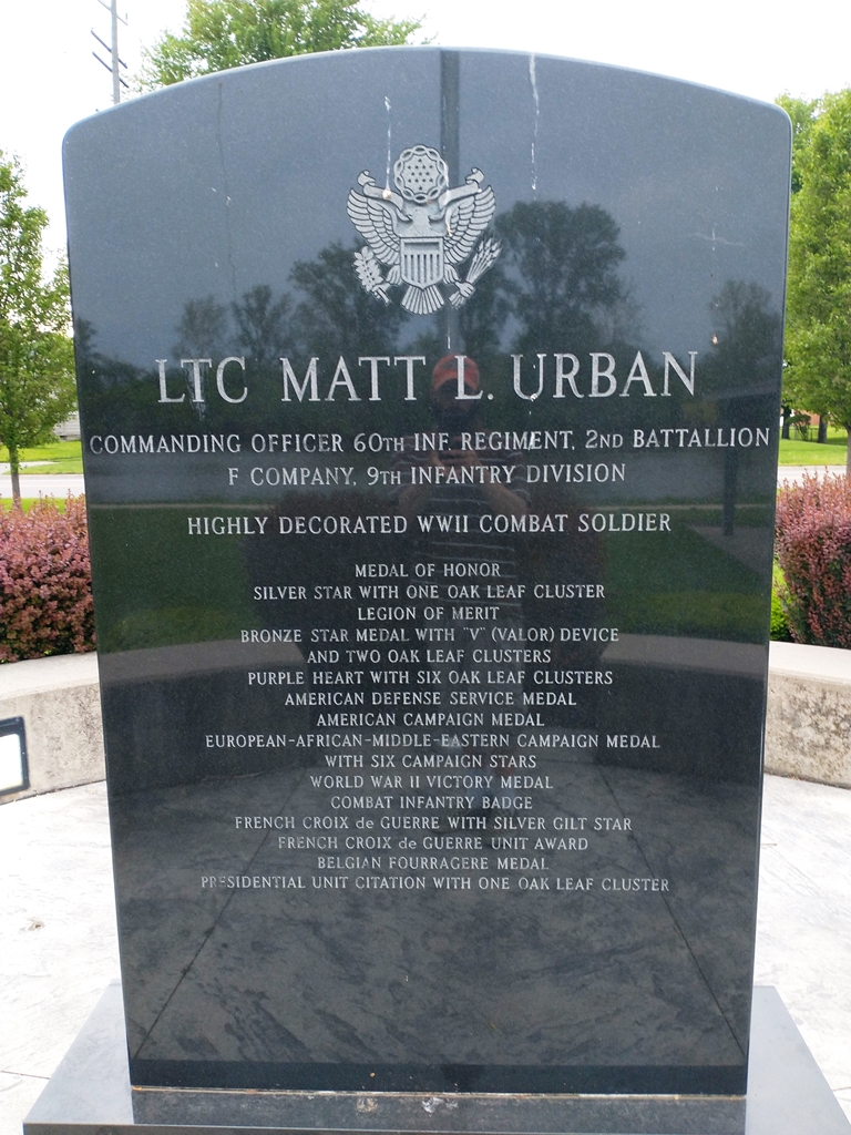 LT. COL. MATT L. URBAN MEDAL OF HONOR MEMORIAL BACK