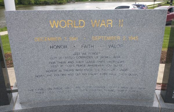 MONROE COUNTY WORLD WAR II MEMORIAL STONE A