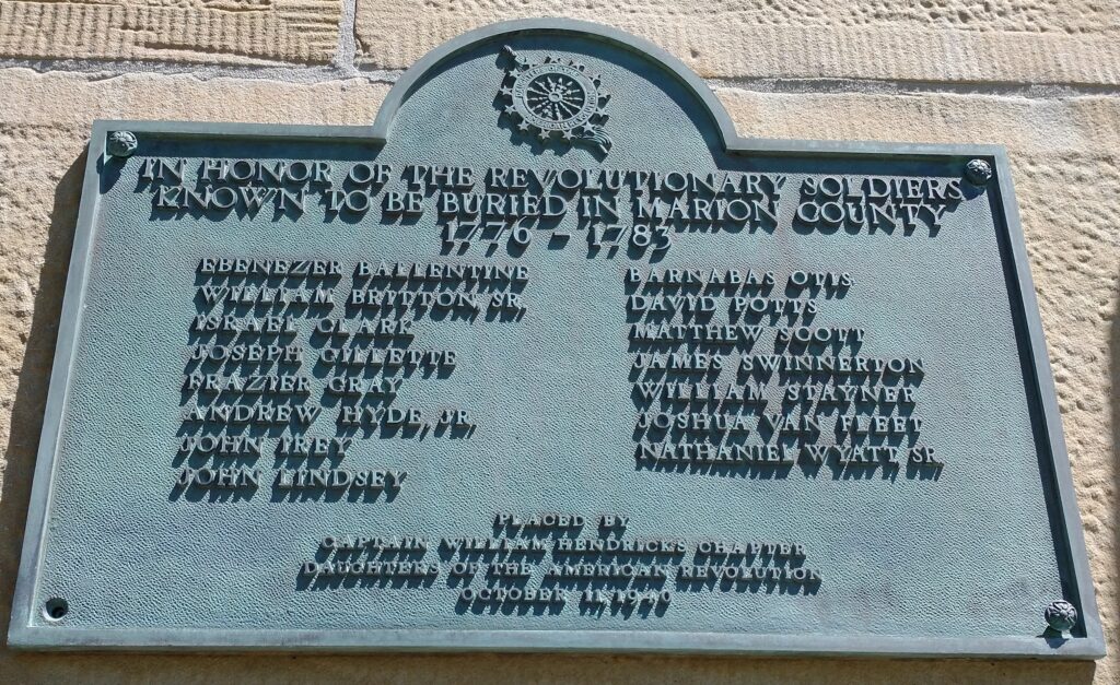 MARION COUNTY REVOLUTIONARY SOLDIERS MEMORIAL PLAQUE