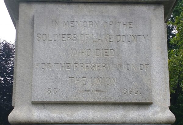 LAKE COUNTY CIVIL WAR MEMORIAL SIDE A