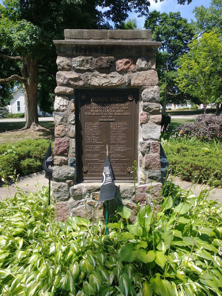 SHARON CENTER WAR VETERANS MEMORIAL