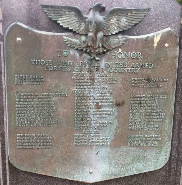 CHERRY VALLEY WAR VETERANS MEMORIAL PLAQUE