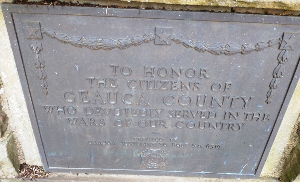 GEAUGA COUNTY WAR VETERANS MEMORIAL PLAQUE
