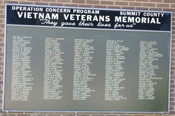 SUMMIT COUNTY VIETNAM VETERANS MEMORIAL PLAQUE