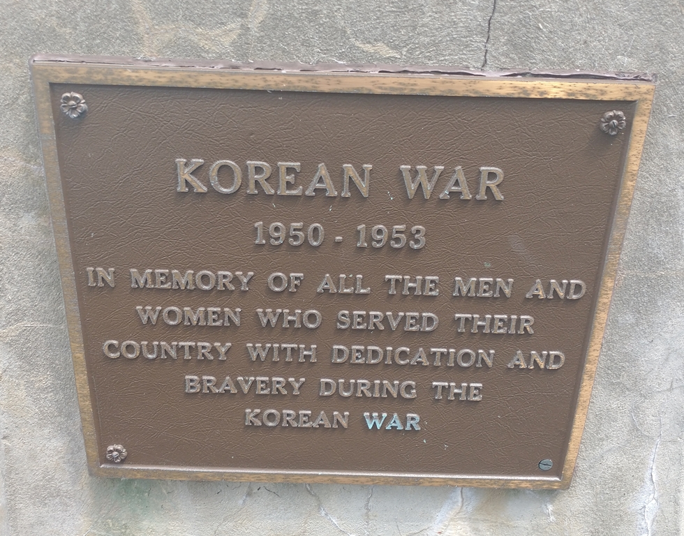 ELYRIA KOREAN WAR MEMORIAL PLAQUE
