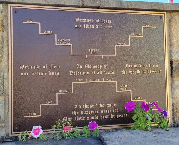BROWNSVILLE VETERANS OF ALL WARS MEMORIAL PLAQUE