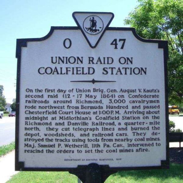UNION RAID ON COALFIELD STATION MEMORIAL MARKER