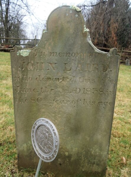 JOHN LAIRD REVOLUTIONARY WAR SOLDIER CEMETERY STONE