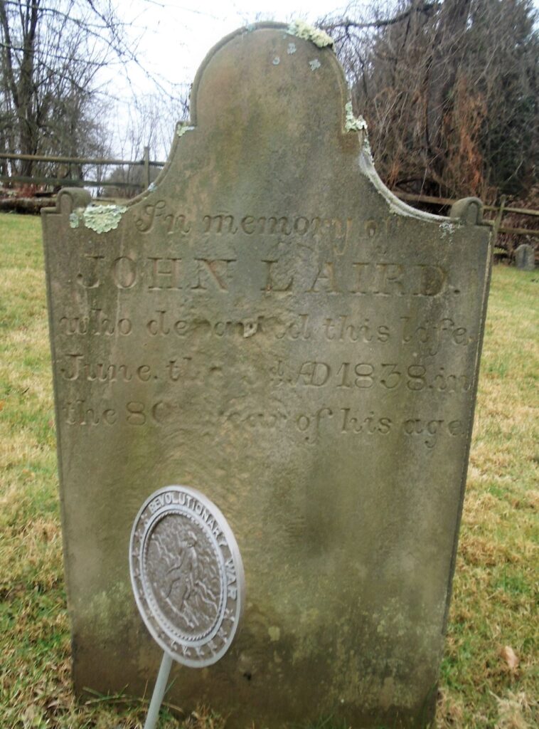 JOHN LAIRD REVOLUTIONARY WAR SOLDIER CEMETERY STONE