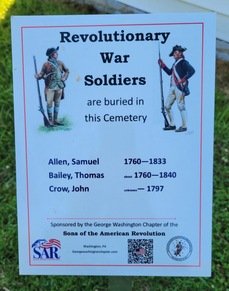 REVOLUTIONARY WAR SOLDIERS BURIED IN MT. TABOR METHODIST CHURCH MEMORIAL PLAQUE