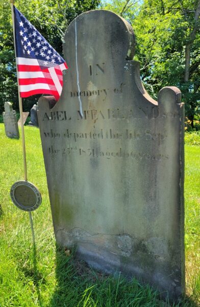 ABEL MCFARLAND REVOLUTIONARY WAR SOLDIER MEMORIAL CEMETERY STONE
