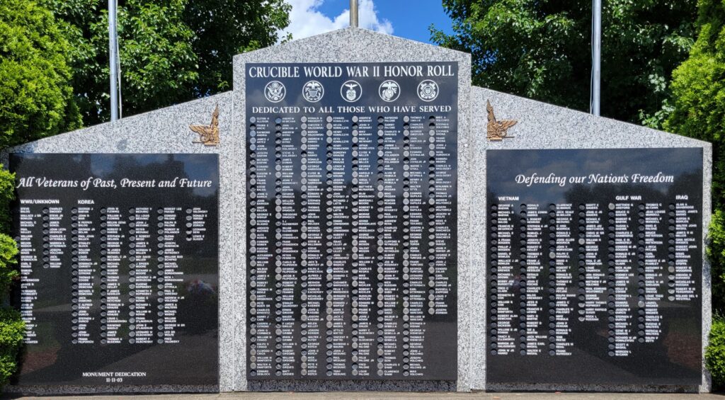 CRUCIBLE WORLD WAR II HONOR ROLL MEMORIAL