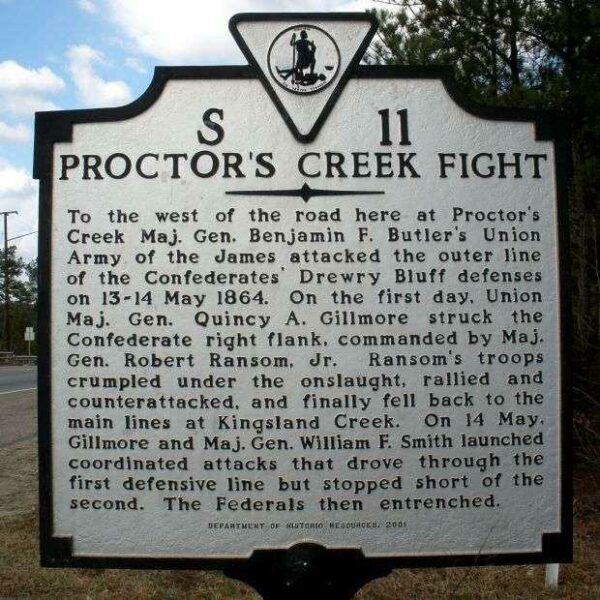 PROCTOR’S CREEK FIGHT WAR MEMORIAL MARKER