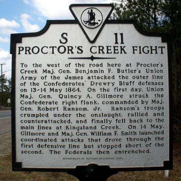 PROCTOR’S CREEK FIGHT WAR MEMORIAL MARKER