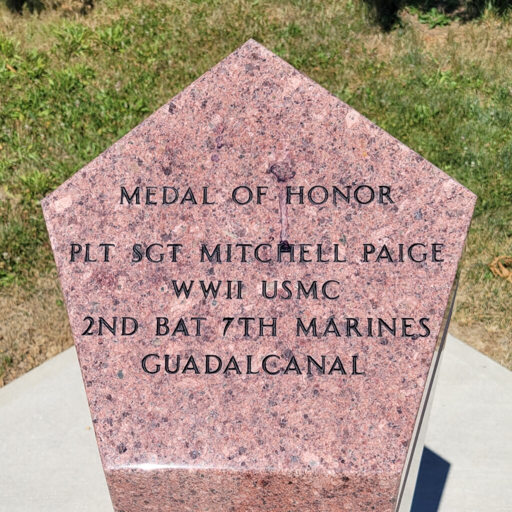 MEDAL OF HONOR PLT SGT MITCHELL PAIGE MEMORIAL TOP
