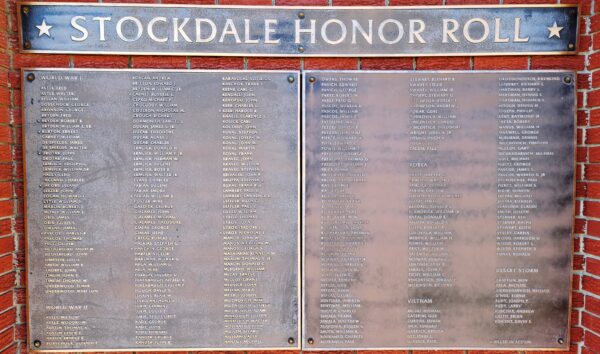 STOCKDALE HONOR ROLL MEMORIAL PLAQUE