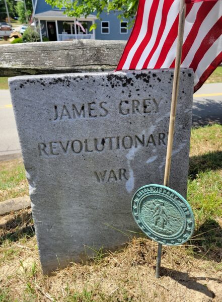 JAMES GREY REVOLUTIONARY WAR SOLDIER MEMORIAL CEMETERY STONE
