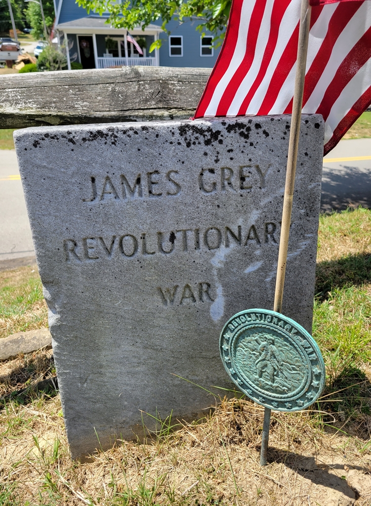 JAMES GREY REVOLUTIONARY WAR SOLDIER MEMORIAL CEMETERY STONE