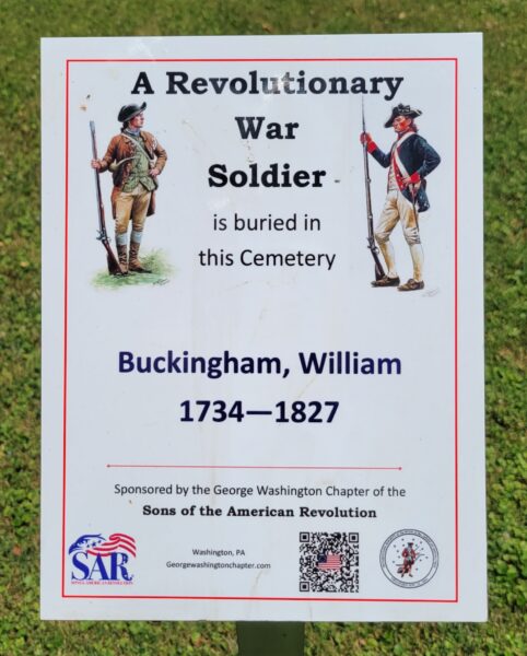 A REVOLUTIONARY WAR SOLDIER BURIED IN BUCKINGHAM CEMETERY MEMORIAL PLAQUE