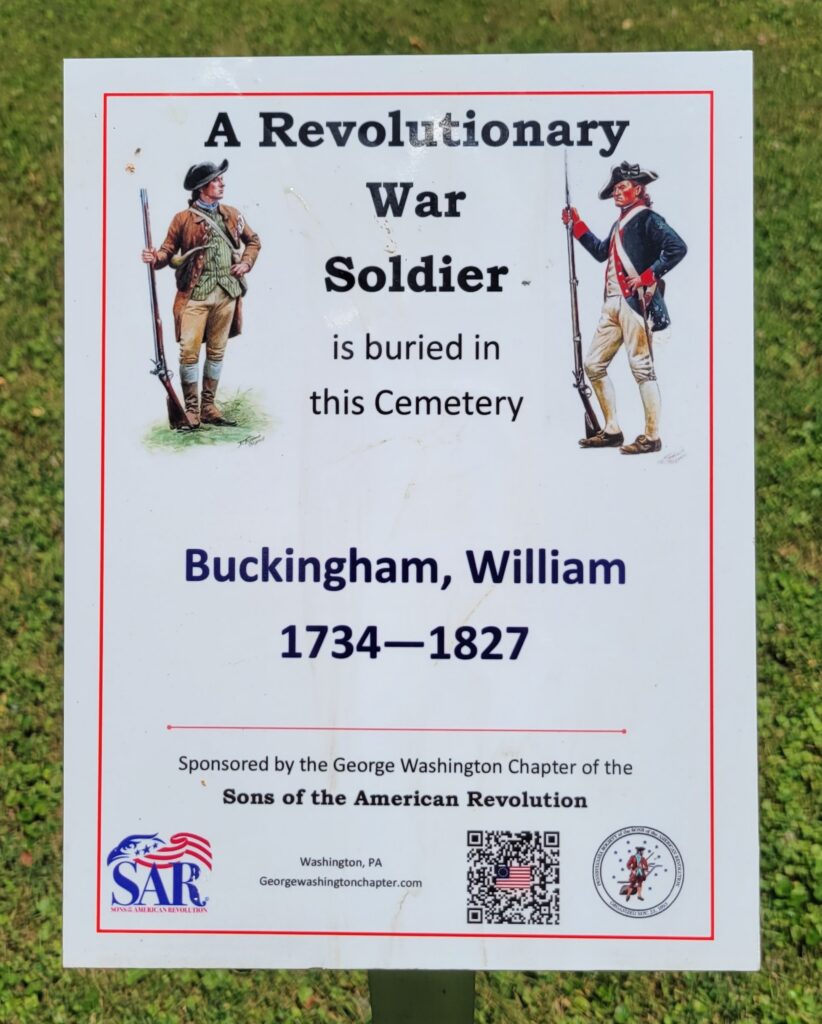 A REVOLUTIONARY WAR SOLDIER BURIED IN BUCKINGHAM CEMETERY MEMORIAL PLAQUE