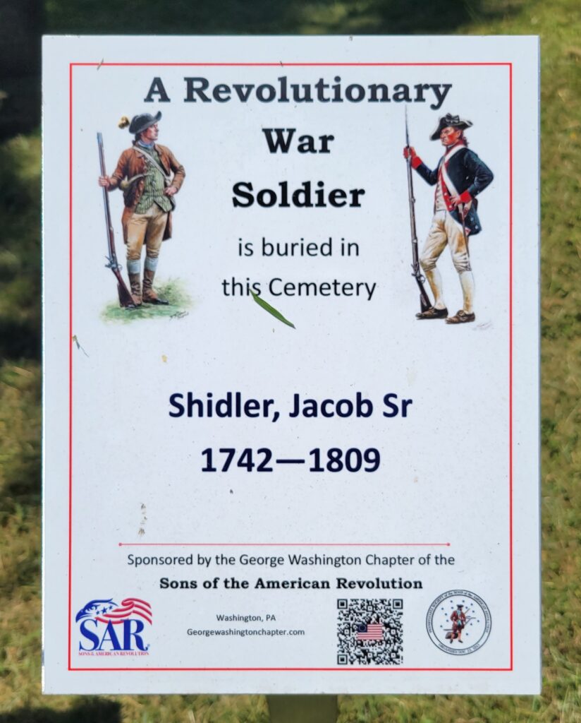 A REVOLUTIONARY WAR SOLDIER BURIED IN DUNKARD TEN MILE CEMETERY MEMORIAL PLAQUE