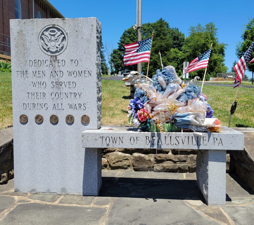 TOWN OF BEALLSVILLE PA ALL WARS VETERANS MEMORIAL