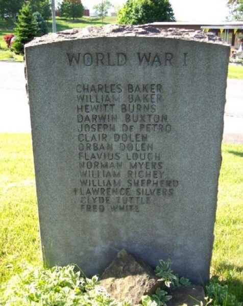 COMMUNITY HONOR ROLL INDEPENDENCE, PA MEMORIAL BACK