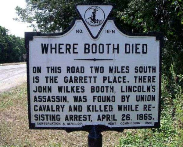 WHERE BOOTH DIED MEMORIAL MARKER