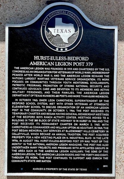 HURST-EULESS-BEDFORD AMERICAN LEGION POST 379 MEMORIAL MARKER