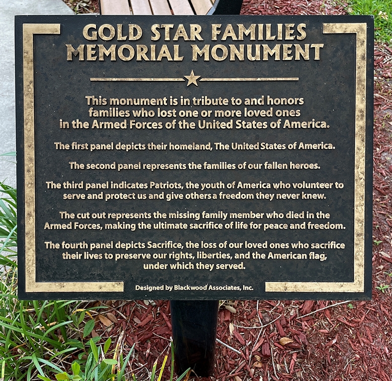 PORT ST. LUCIE GOLD STAR FAMILIES MEMORIAL MONUMENT PLAQUE
