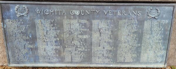 WICHITA COUNTY VETERANS MEMORIAL PLAQUE A