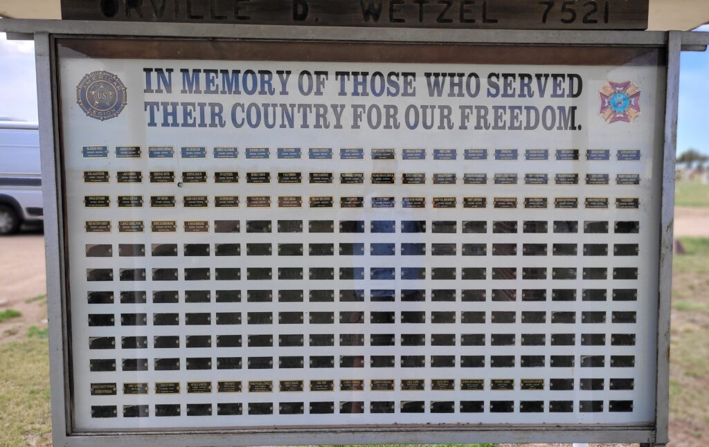 GREENLY COUNTY WAR VETERANS MEMORIAL BACK