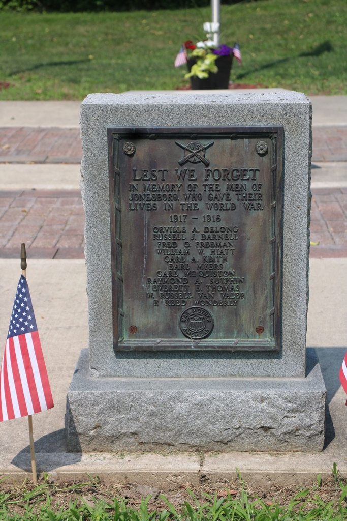 JONESBORO WORLD WAR SUPREME SACRIFICE MEMORIAL
